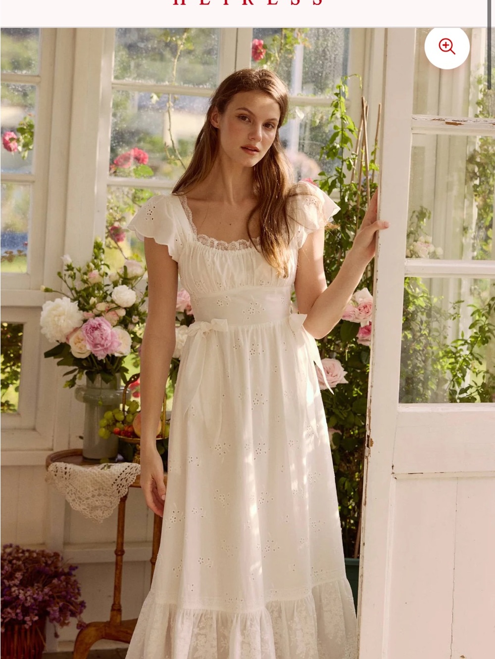 American Heiress Antoinette Embroidered Cotton Midi Dress in White - Picture 2 of 8